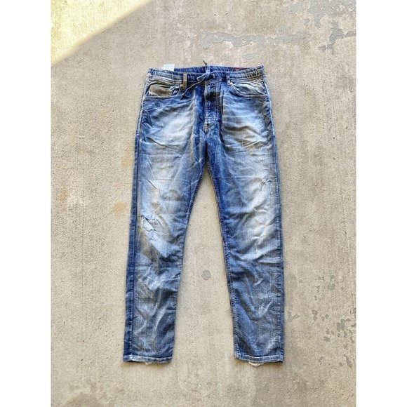 Diesel Other - Men's DIESEL Narrot Distressed Medium Rinse Cotton Sweatpant Jeans, Size 34